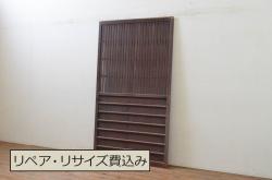 アンティーク建具　昭和中期　ヒノキ材・柾目　上手物!木の風合いが楽しめる木製ドア(木製扉、開き戸)(R-043988)