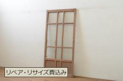 アンティーク建具　厚手　新潟産　総欅(ケヤキ)材　経年を感じさせる木味が魅力な蔵戸1枚(引き戸、玄関戸)(R-079878)