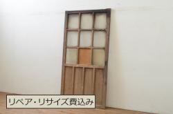 和製アンティーク　昭和初期　立派な古いお屋敷で使われていた幅約2.7メートルの手すり(手摺、柵、欄干、木製フェンス)(R-065276)