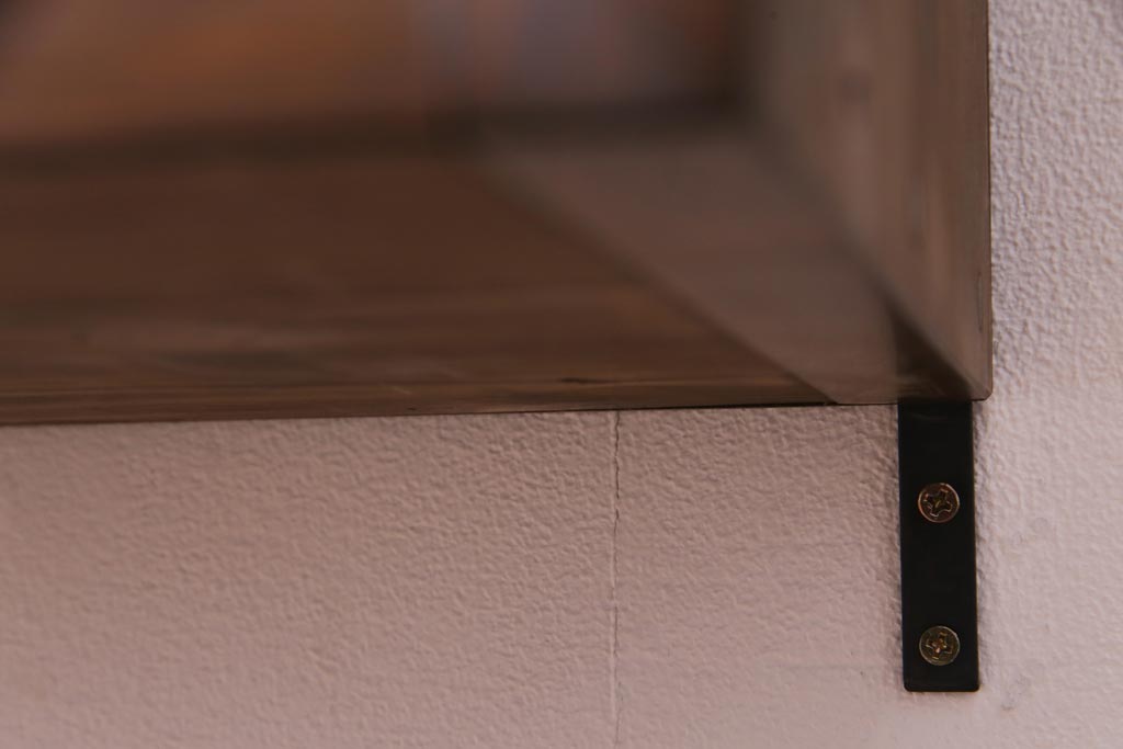 ラフジュ工房オリジナル　和の雰囲気漂う建具リメイクの壁掛け戸棚(ウォールシェルフ、収納棚)