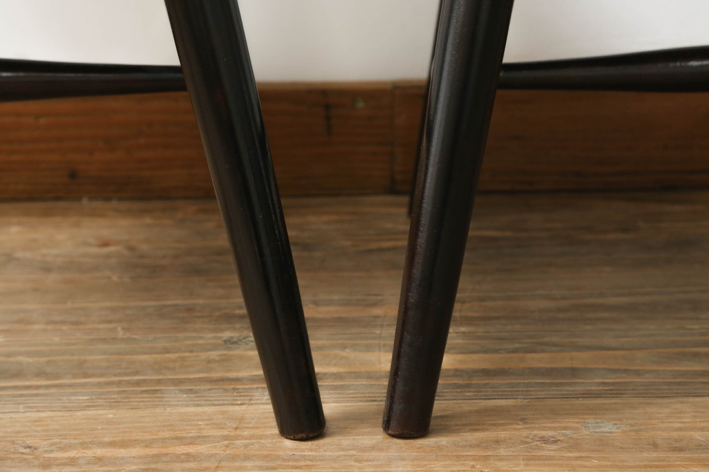 和製ビンテージ　松本民芸家具　#55型　レトロで温かみ漂うスピンドルチェア2脚セット(木製イス、板座チェア、ダイニングチェア、椅子、ヴィンテージ)(R-069622)