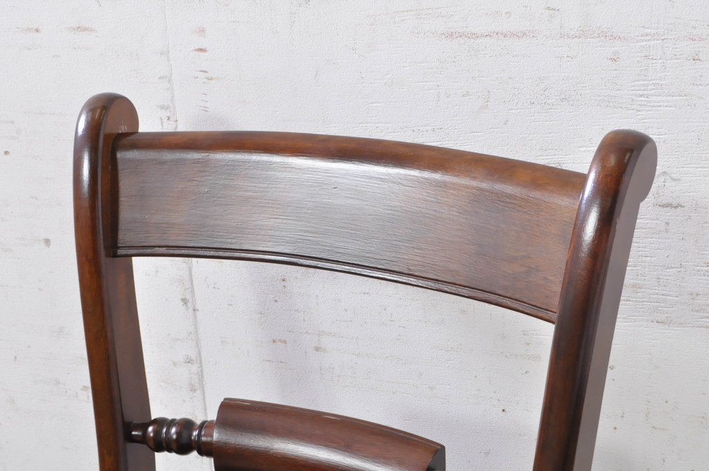 和製ビンテージ　松本民芸家具　背貫のデザインが目を引くB型ワイコムチェア2脚セット(板座チェア、ワークチェア、ダイニングチェア、イス、椅子、ヴィンテージ)(定価2脚で約24万円)(R-072207)