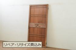 アンティーク建具　大正期〜昭和初期　古い洋館で使われていたノスタルジックな雰囲気あふれる窓+窓枠セット(ドア、扉、FIX、はめ殺し)(R-055356)