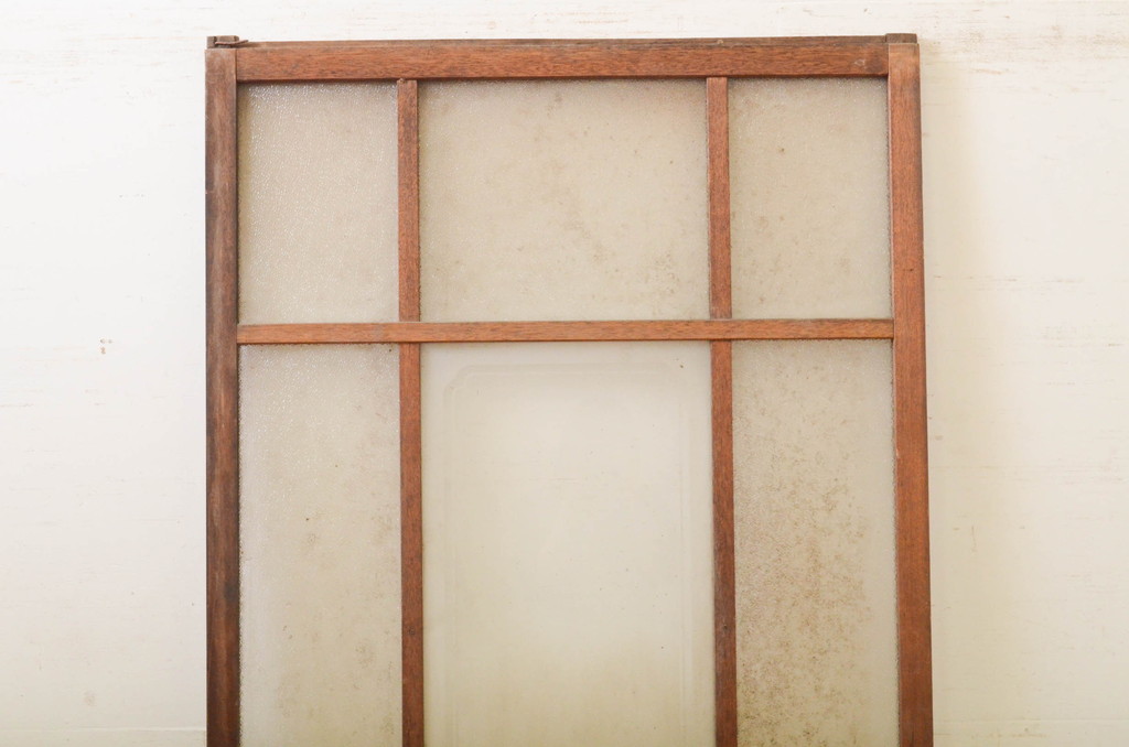 アンティーク建具　大正ロマンの雰囲気漂うガラス戸1枚(引き戸)(R-071980)