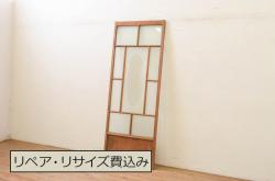 アンティーク建具　大正ロマン　どこか懐かしさを感じる幅狭ガラス戸1枚(引き戸)(R-071982)