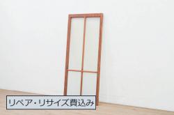 アンティーク建具　杉材　和モダンな空間作りにおすすめな縦桟の板戸窓2枚セット(引き戸、格子戸)(R-067778)