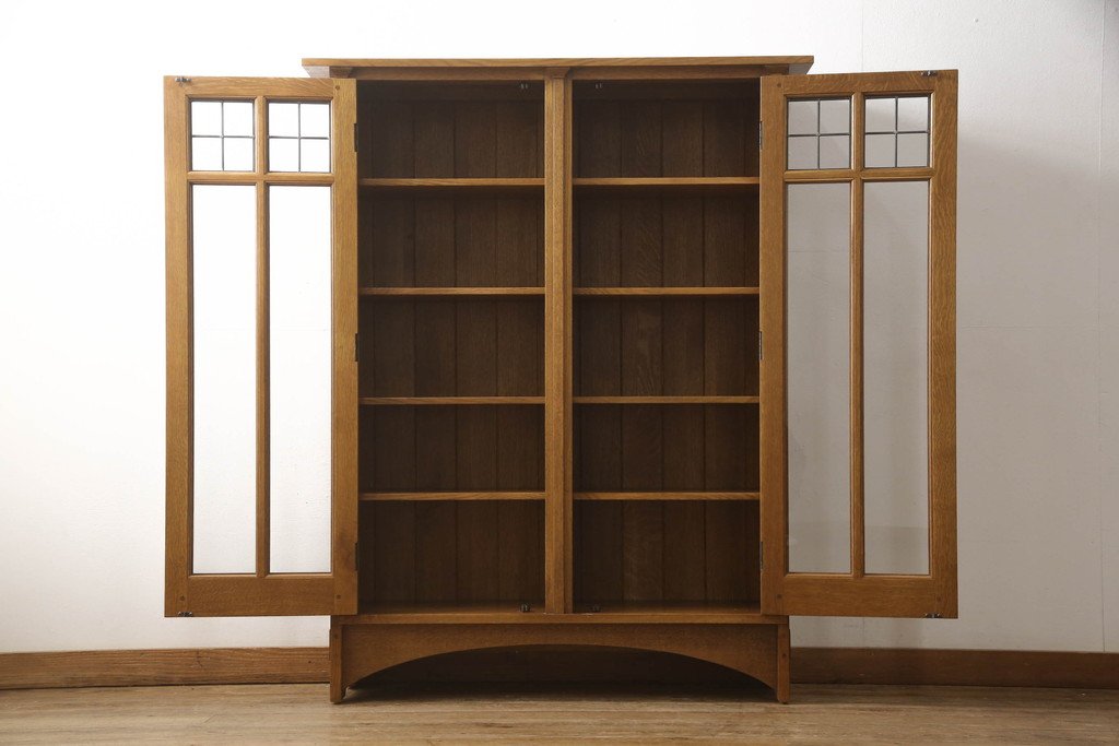 アメリカヴィンテージ　Stickley(スティックレー、スティックレイ)　ナチュラルテイストの空間づくりにおすすめのキャビネット(ブックケース、本箱、収納棚、戸棚、ビンテージ)(R-065391)