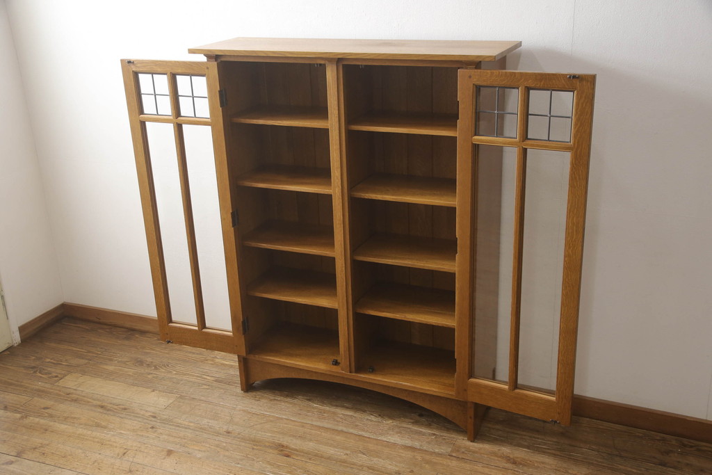 アメリカヴィンテージ　Stickley(スティックレー、スティックレイ)　ナチュラルテイストの空間づくりにおすすめのキャビネット(ブックケース、本箱、収納棚、戸棚、ビンテージ)(R-065391)