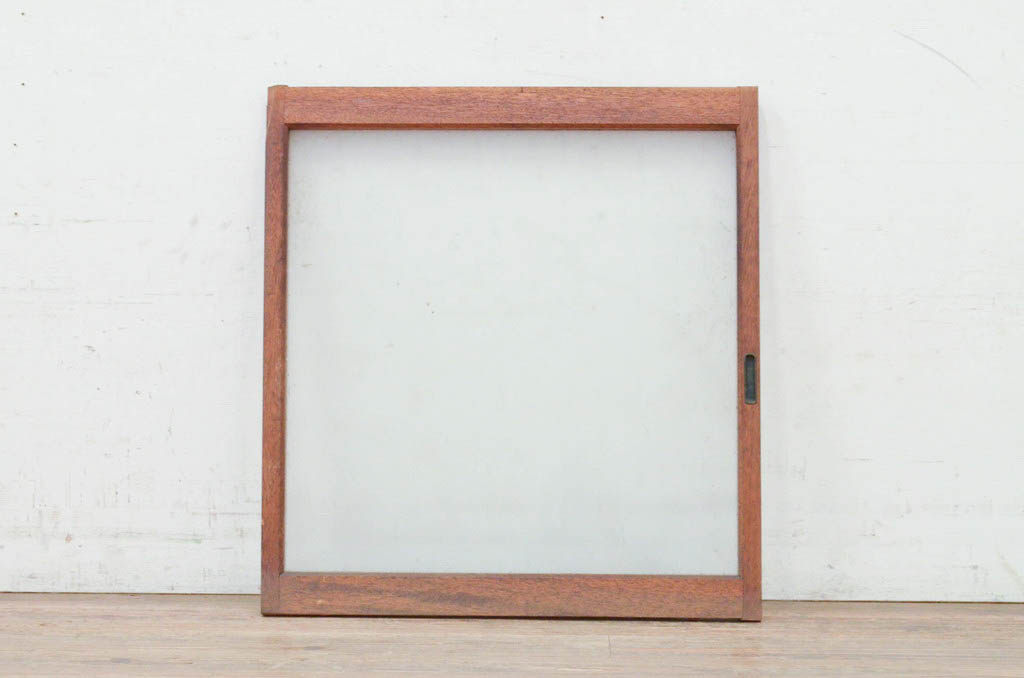 アンティーク建具　懐かしさを感じるレトロなガラス入り窓1枚(引き戸、ガラス戸)(R-071956)