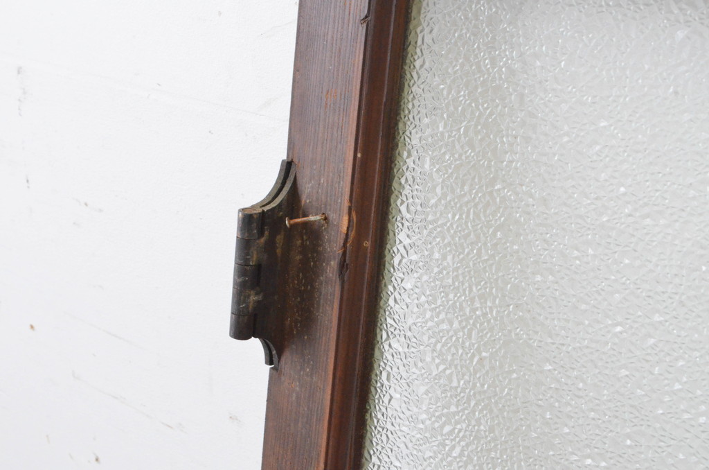 アンティーク建具　ペイント仕上げ限定　古い洋館で使われていた両開き窓と回転窓のセット(突き出し窓、ガラス扉、明かり取り、明り取り)(R-064979)