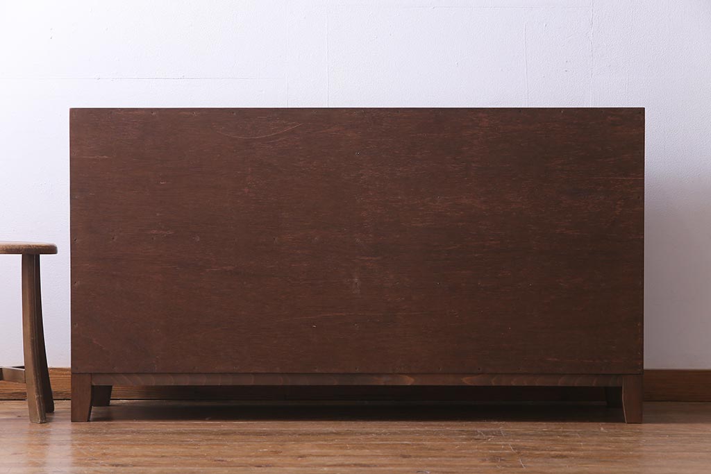 【オーダー注文・受注生産商品】ラフジュ工房オリジナル　脚付き 明治期の松材が味わい深いパタパタ扉のリビングボード(下駄箱、収納棚、サイドボード)