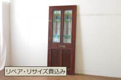 和製アンティーク　総欅(ケヤキ)枠　和の空間を素敵に演出してくれる透かし彫り入りの障子戸付き衝立て(パーテーション、仕切り、衝い立て、つい立て)(R-073649)