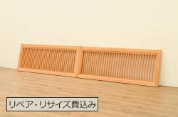 和製アンティーク　総ケヤキ材(欅)　古き時代の味わいが魅力的な格子蔵戸1枚(玄関戸、引き戸、建具)(R-055041)