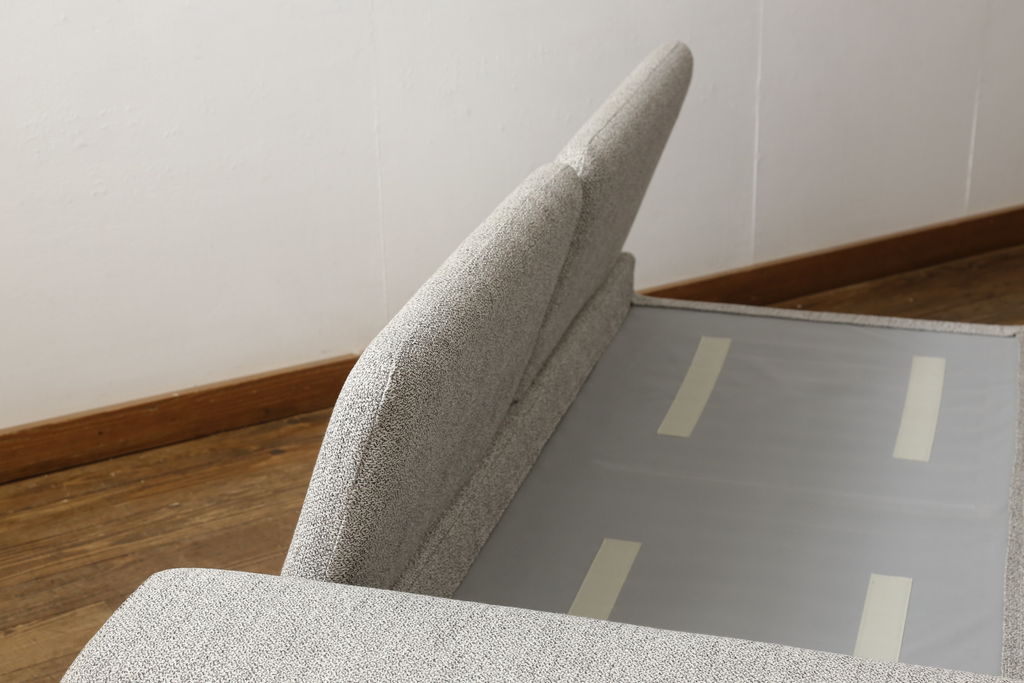 中古　展示美品　2019年8月購入　エスティック　フォルマックス(formax)　パンナ(PANNA)　フェザー　ナチュラルな空間づくりにおすすめの2P片肘ソファ(右)+片肘ロングシートソファ(左)セット(二人掛けソファ、カウチソファ、ロングソファ)(定価約86万8千円)(R-056023)