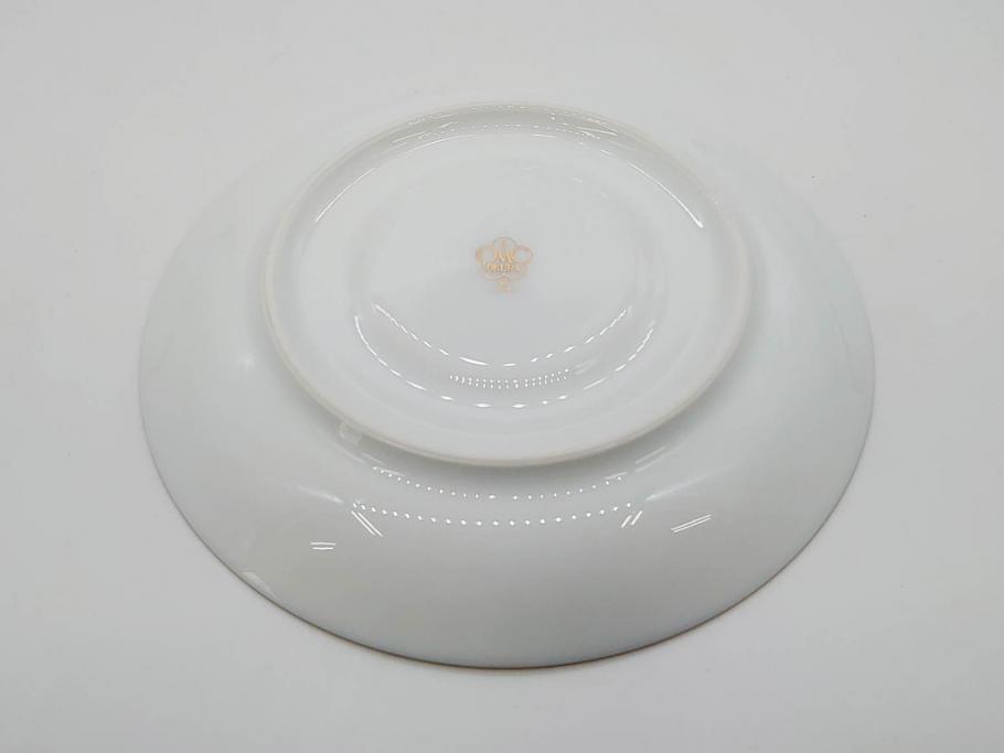 大倉陶園(OKURA、OAC)　瑠璃片葉金蝕　高貴な風格が感じられるカップ&ソーサー6客セット(ロイヤルブルー、金彩、C&S、洋食器、白磁、外箱付き)(R-079509)