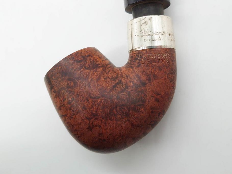 アイルランド　PETERSON’S(ピーターソン)　STERLING SILVER(スターリング シルバー)/デンマーク　BARI(バリ)　素材を生かしたデザインが持ち味のパイプ煙草4点セット(タバコ、木製、 喫煙具、煙草、煙管、キセル、箱付き、袋付き、北欧)(R-079513)