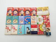 不二家/森永/ペコちゃん/ポコちゃん　空箱・マッチ箱21点セット(中村屋、八千代、ミルキー、洋菓子、フルーツドロップ、クリスマス、アイスクリーム、ケーキ、キャラメル、パン、キャンディー)(R-079515)　