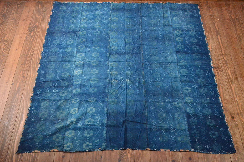 藍染めパッチワーク  敷物  掛け物 - 2