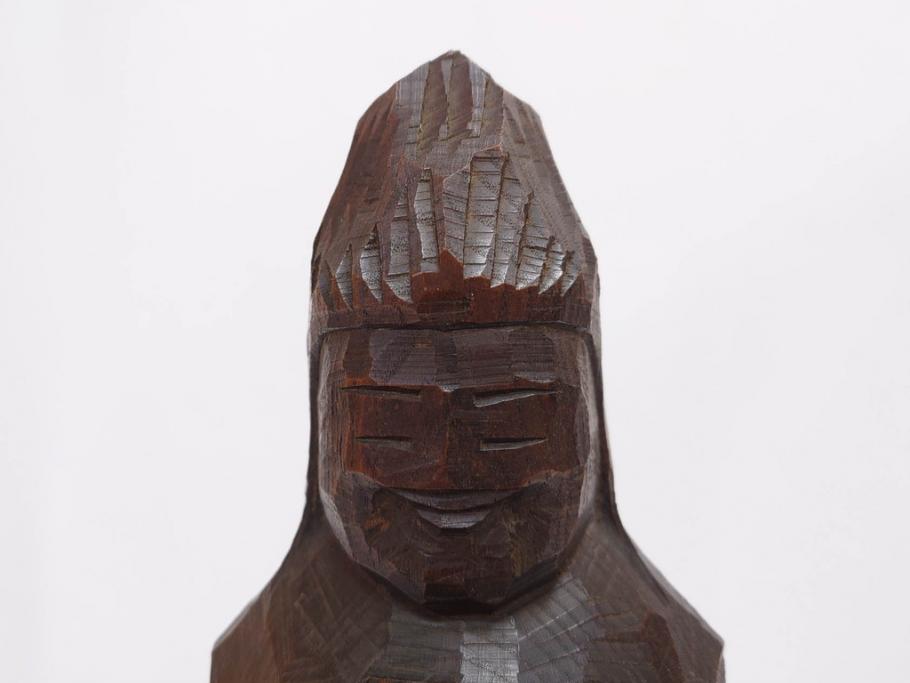 村野實　木彫　高さ 約13cm　円空仏(仏教美術、仏像、彫刻、置物、オブジェ、木製)(R-079465)