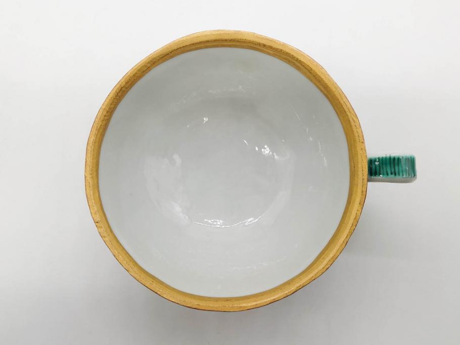 正木春蔵　九谷焼　色絵　染付　上品な花のデザインが魅力のカップ&ソーサー5客セット(金彩、フラワー、植物、C&S、碗皿、洋食器、裏印)(R-079516)