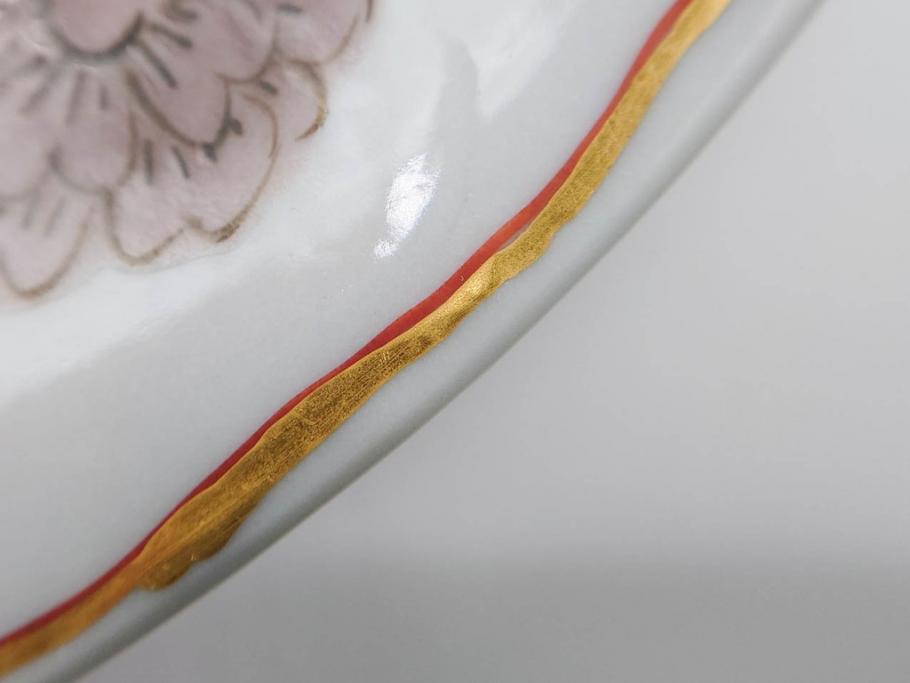 正木春蔵　九谷焼　色絵　染付　上品な花のデザインが魅力のカップ&ソーサー5客セット(金彩、フラワー、植物、C&S、碗皿、洋食器、裏印)(R-079516)