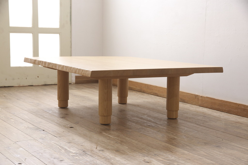 和製ビンテージ　CONDE HOUSE(カンディハウス)　ナラ材　ナチュラルテイストの空間づくりにおすすめ!木の温もりを感じられるセンターテーブル(ローテーブル、リビングテーブル、座卓、ヴィンテージ)(R-055422)