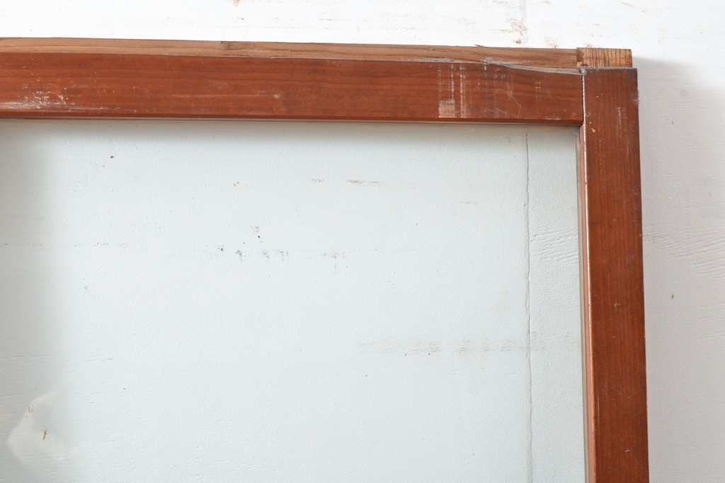 アンティーク建具　昭和初期　レトロな雰囲気を高めるガラス戸1枚(引き戸)(R-055313)