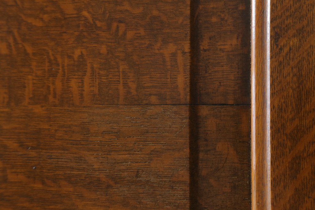 和製アンティーク　山葉(ヤマハ)家具風　ナラ材製のスタッキングキャビネット(収納棚、戸棚引き出し、チェスト)(R-051277)