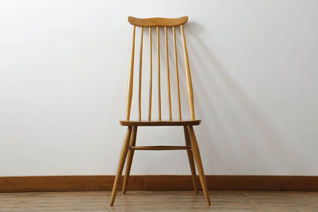 イギリスビンテージ　ERCOL(アーコール)　ゴールドスミス　北欧テイストのお部屋におすすめ!!洗練された佇まいが魅力的なチェア (ダイニングチェア、椅子、イス、板座チェア、ヴィンテージ)(R-062205)