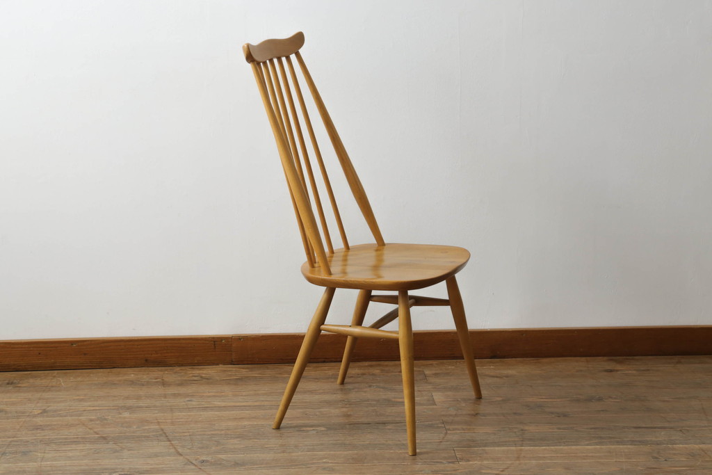 イギリスビンテージ　ERCOL(アーコール)　ゴールドスミス　北欧テイストのお部屋におすすめ!!洗練された佇まいが魅力的なチェア (ダイニングチェア、椅子、イス、板座チェア、ヴィンテージ)(R-062205)