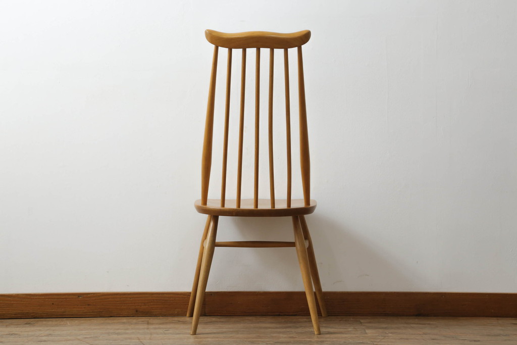 イギリスビンテージ　ERCOL(アーコール)　ゴールドスミス　北欧テイストのお部屋におすすめ!!洗練された佇まいが魅力的なチェア (ダイニングチェア、椅子、イス、板座チェア、ヴィンテージ)(R-062205)