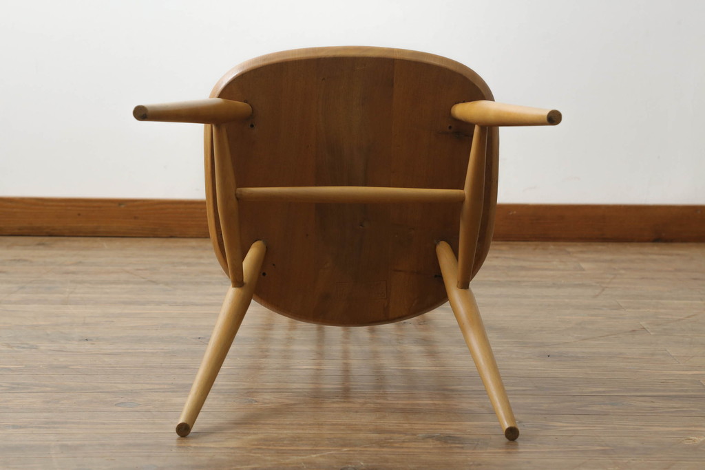 イギリスビンテージ　ERCOL(アーコール)　ゴールドスミス　北欧テイストのお部屋におすすめ!!洗練された佇まいが魅力的なチェア (ダイニングチェア、椅子、イス、板座チェア、ヴィンテージ)(R-062205)