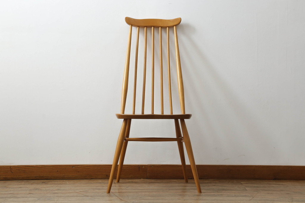 イギリスビンテージ　ERCOL(アーコール)　ゴールドスミス　北欧テイストのお部屋におすすめ!!洗練された佇まいが魅力的なチェア (ダイニングチェア、椅子、イス、板座チェア、ヴィンテージ)(R-074548)