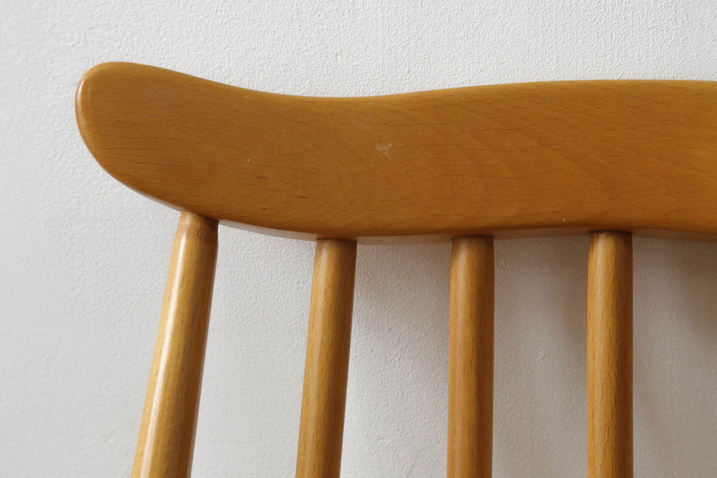 イギリスビンテージ　ERCOL(アーコール)　ゴールドスミス　北欧テイストのお部屋におすすめ!!洗練された佇まいが魅力的なチェア (ダイニングチェア、椅子、イス、板座チェア、ヴィンテージ)(R-074548)