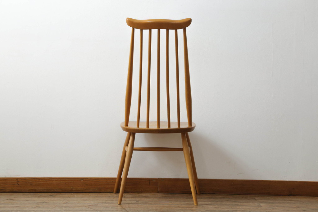 イギリスビンテージ　ERCOL(アーコール)　ゴールドスミス　北欧テイストのお部屋におすすめ!!洗練された佇まいが魅力的なチェア (ダイニングチェア、椅子、イス、板座チェア、ヴィンテージ)(R-074548)