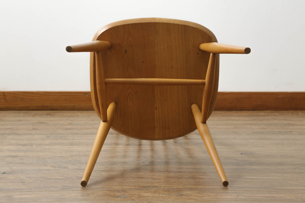 イギリスビンテージ　ERCOL(アーコール)　ゴールドスミス　北欧テイストのお部屋におすすめ!!洗練された佇まいが魅力的なチェア (ダイニングチェア、椅子、イス、板座チェア、ヴィンテージ)(R-074548)