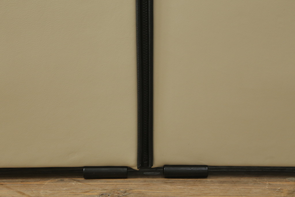 中古　展示品　超美品　Cassina(カッシーナ)　405　DUC(デュック)　FX革　黒のパイピングが空間を引き締める2人掛けソファ(2P、アームソファ)(定価約110万円)(R-060959)