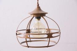 アンティーク照明　昭和初期　エジソン球　銅製のブラケットが魅力の天井照明(ペンダントライト、シェード)(R-044687)