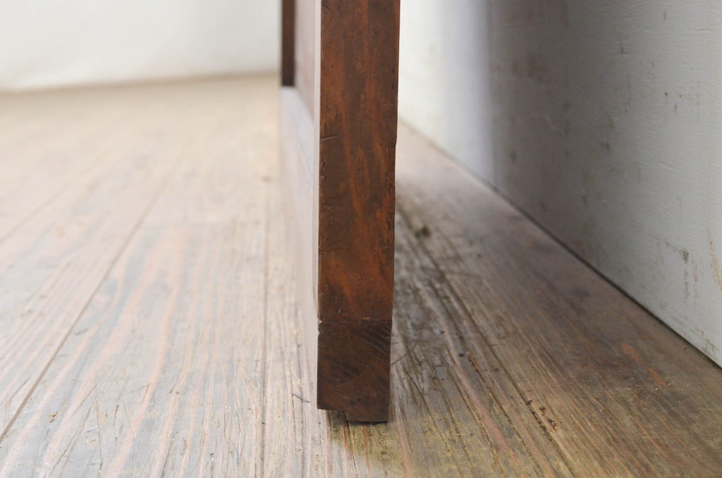 アンティーク建具　レトロな空間作りにおすすめなガラス入り板戸1枚(ガラス戸、引き戸)(R-071394)