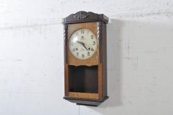 和製アンティーク　横浜エムズイ商会　TRADE(Z)MARK(トレードマーク)　頭半丸型のレトロな掛け時計(柱時計、古時計、振り子時計)(R-072272)