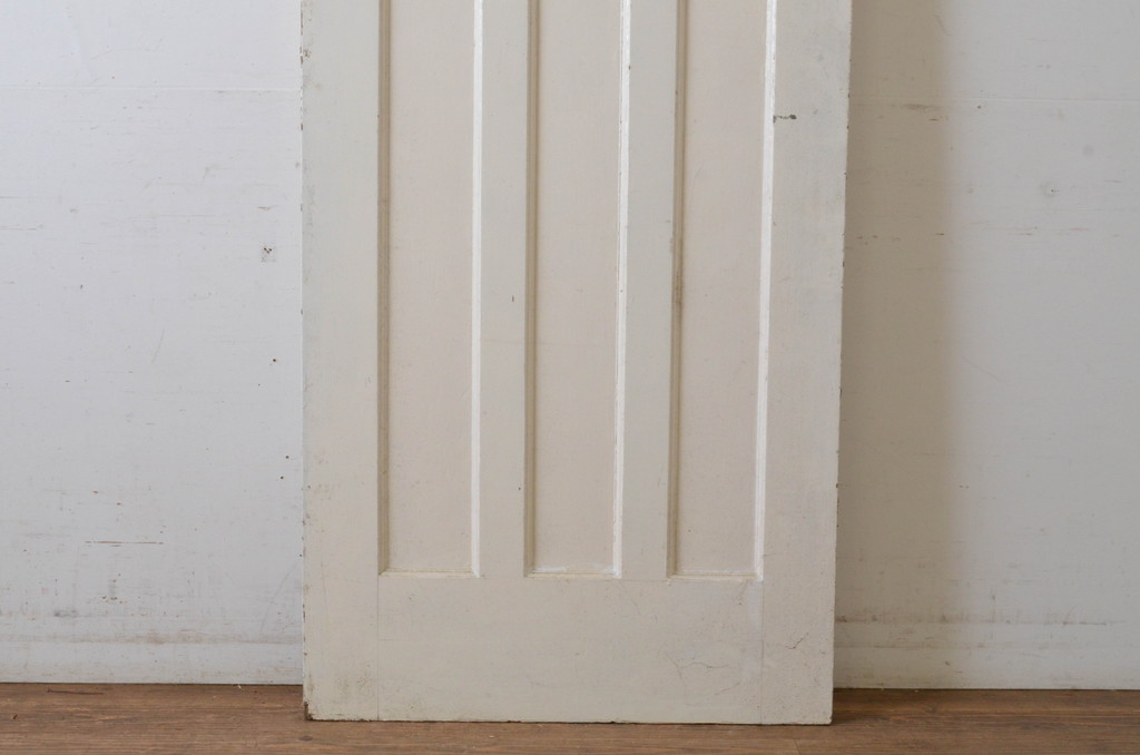 イギリスアンティーク　ペイント仕上げ限定!　ステンドグラス入りのシンプルなペイントドア1枚(玄関ドア、玄関扉、英国)(R-064949)