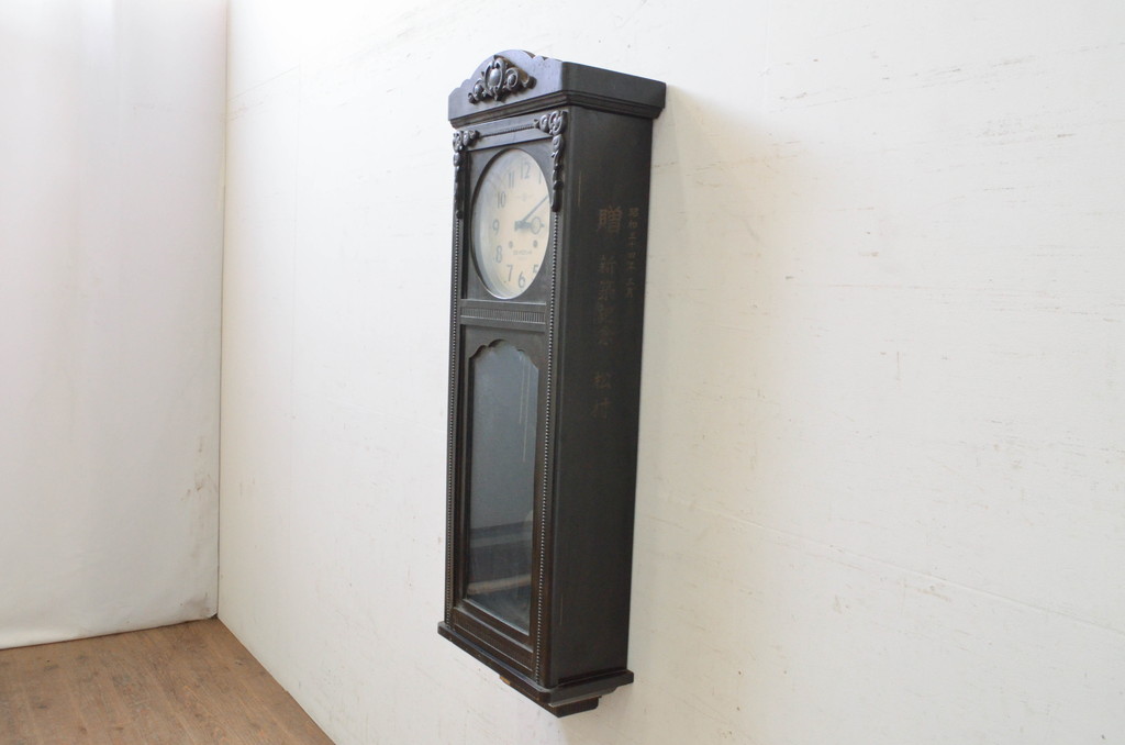 和製アンティーク　精工舎(SEIKOSHA、セイコー)　14DAY　TRADE(S)MARK　クラシカルな雰囲気の大型掛け時計(柱時計、古時計、振り子時計)(R-072155)