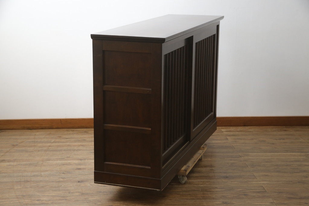 中古　美品　松本民芸家具　落ち着きのある和モダンデザインが魅力的なC型下駄箱(別注品)(収納棚、戸棚、サイドボード、キャビネット)(R-079100)