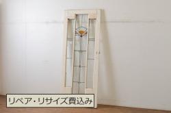 アンティーク建具　和モダンな空間づくりにおすすめの荒格子戸1枚(引き戸、格子戸)(R-076328)