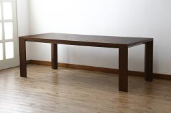 中古　カリモク家具(karimoku)　domani(ドマーニ)　Excel-Life(エクセルライフ)　ウォールナット材　直線のシルエットが印象的なダイニングテーブル(食卓、作業台、机、4人掛け、6人掛け)(定価約56万円)(R-072925)