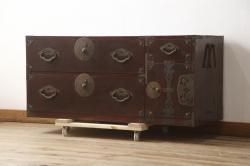 アンティーク家具　和モダンインテリアにぴったりな収納箪笥サイドボード(テレビ台)(R-036679)