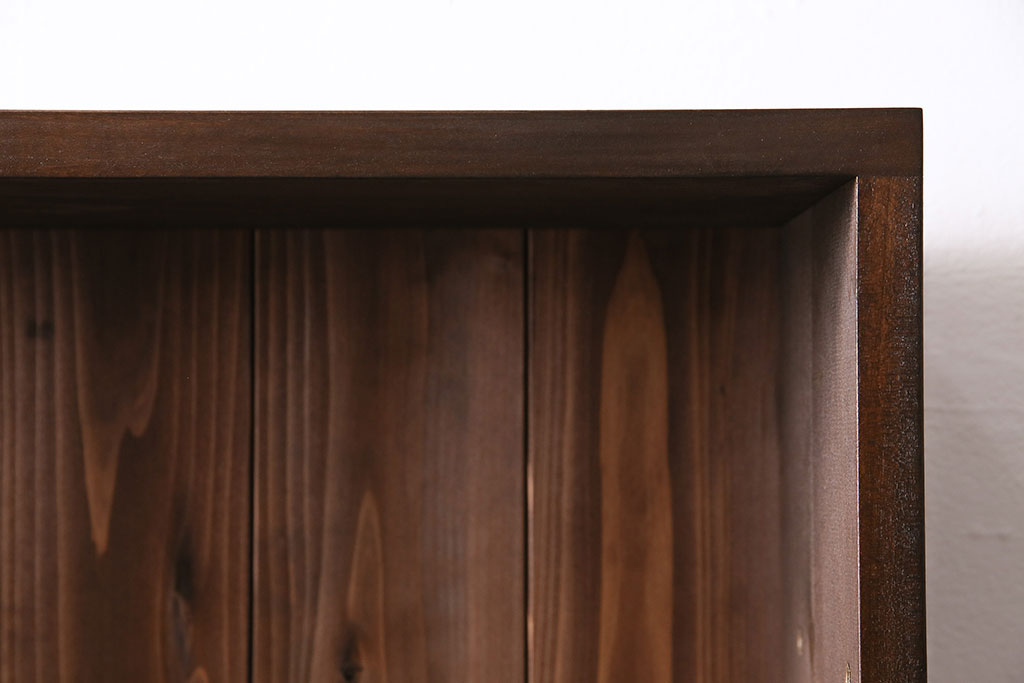 【オーダー注文・受注生産商品】ラフジュ工房オリジナル　すっきりとしたデザインが使い勝手のよい2段重ねのブックシェルフ(本棚、収納棚、ウッドシェルフ)