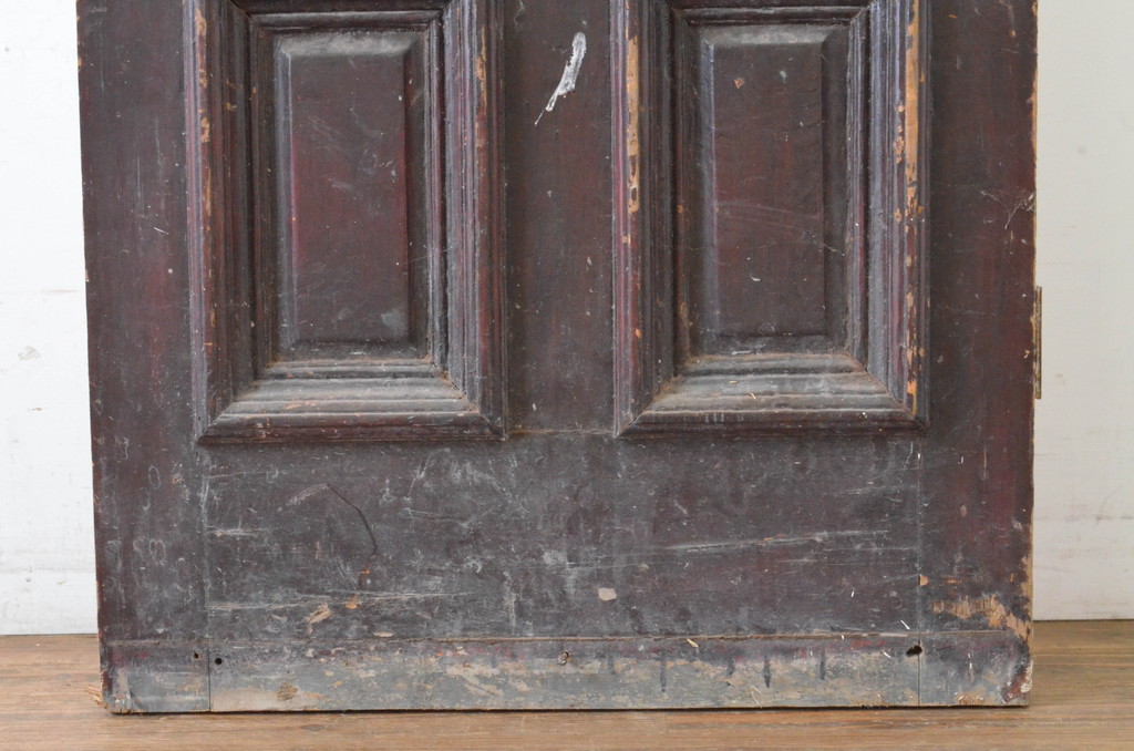 イギリスアンティーク!　片面ペイント仕上げ限定!　珍しいカットガラス入りのペイントドア1枚(エッチングガラス、彫刻ガラス、切子ガラス、英国、玄関ドア、玄関扉、建具)(R-064952)