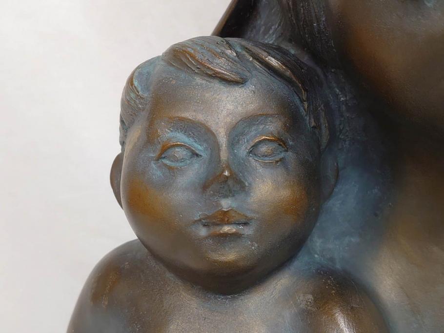 彫刻家　堤直美　ブロンズ　作品証明書付き　細部までこだわりが感じられる聖母子像(Naomi Tsutsumi、オブジェ、置物)(定価約90万円)(R-073836)