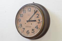 和製アンティーク　堀田時計店　TRADE MARK(トレードマーク)　N.H.T　CROWNFAN(クラウンファン)　21DAY　レトロモダンなデザインが魅力的な掛け時計(柱時計、古時計、振り子時計)(R-072162)